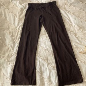 Prana Brown Drawstring Flare Yoga Pants